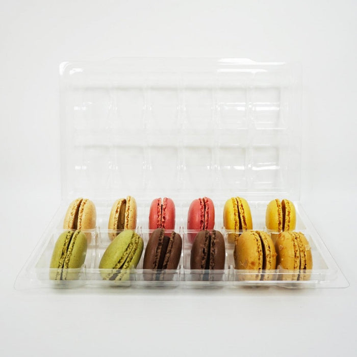 Clear Macaron Clamshell Box - Holds 12