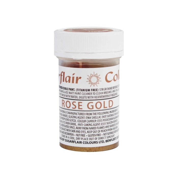 Sugarflair Rose Gold - Edible Matt Paint 20g