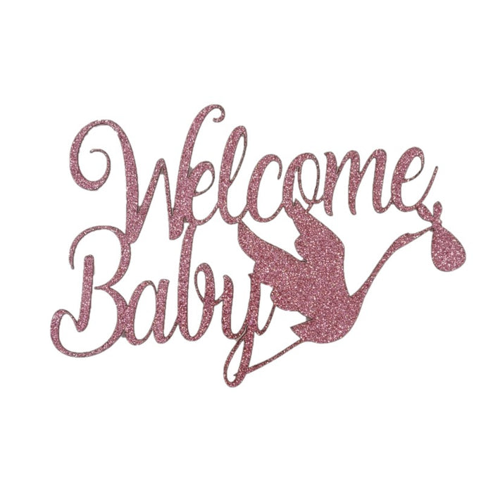 Cake Topper - Welcome Baby Pink